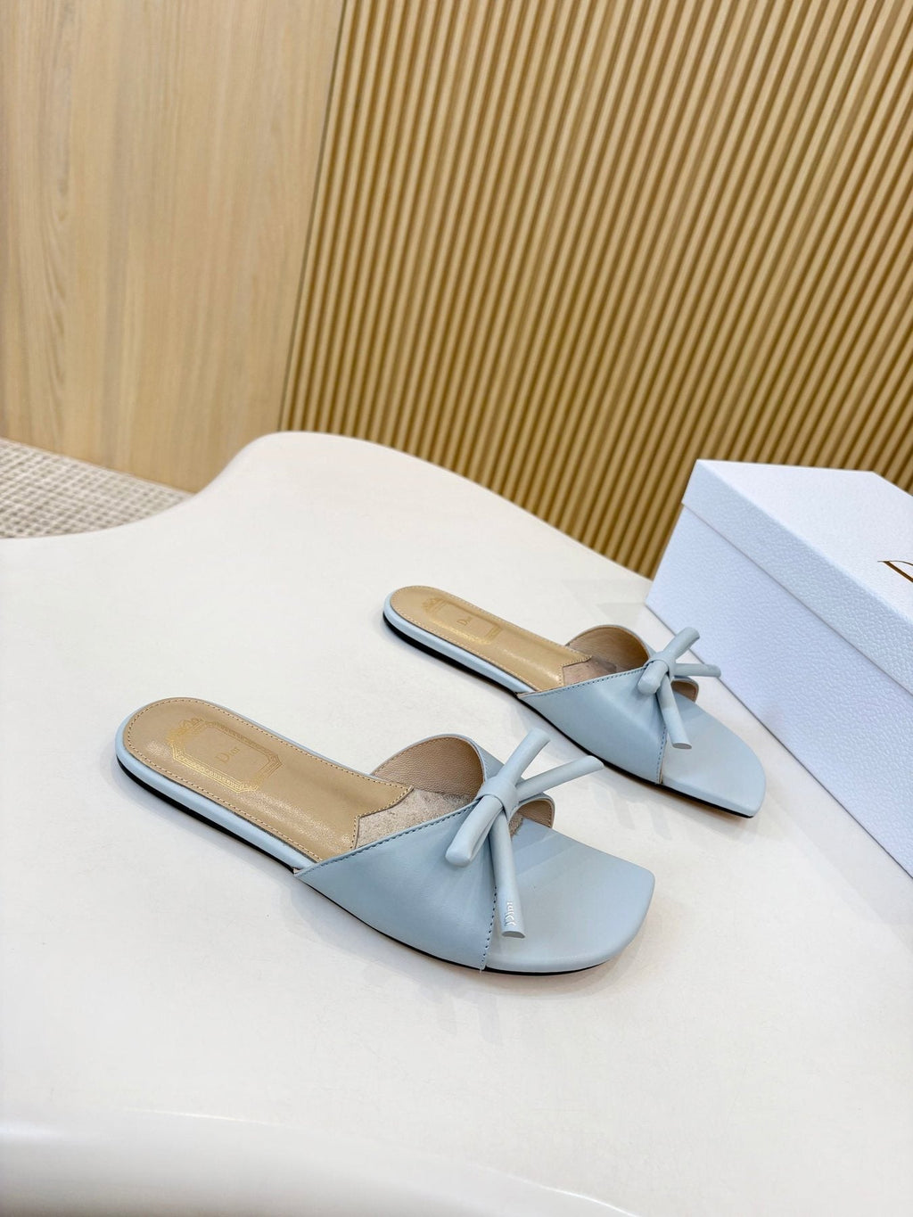 Dior Bow-Detail Slide Sandals