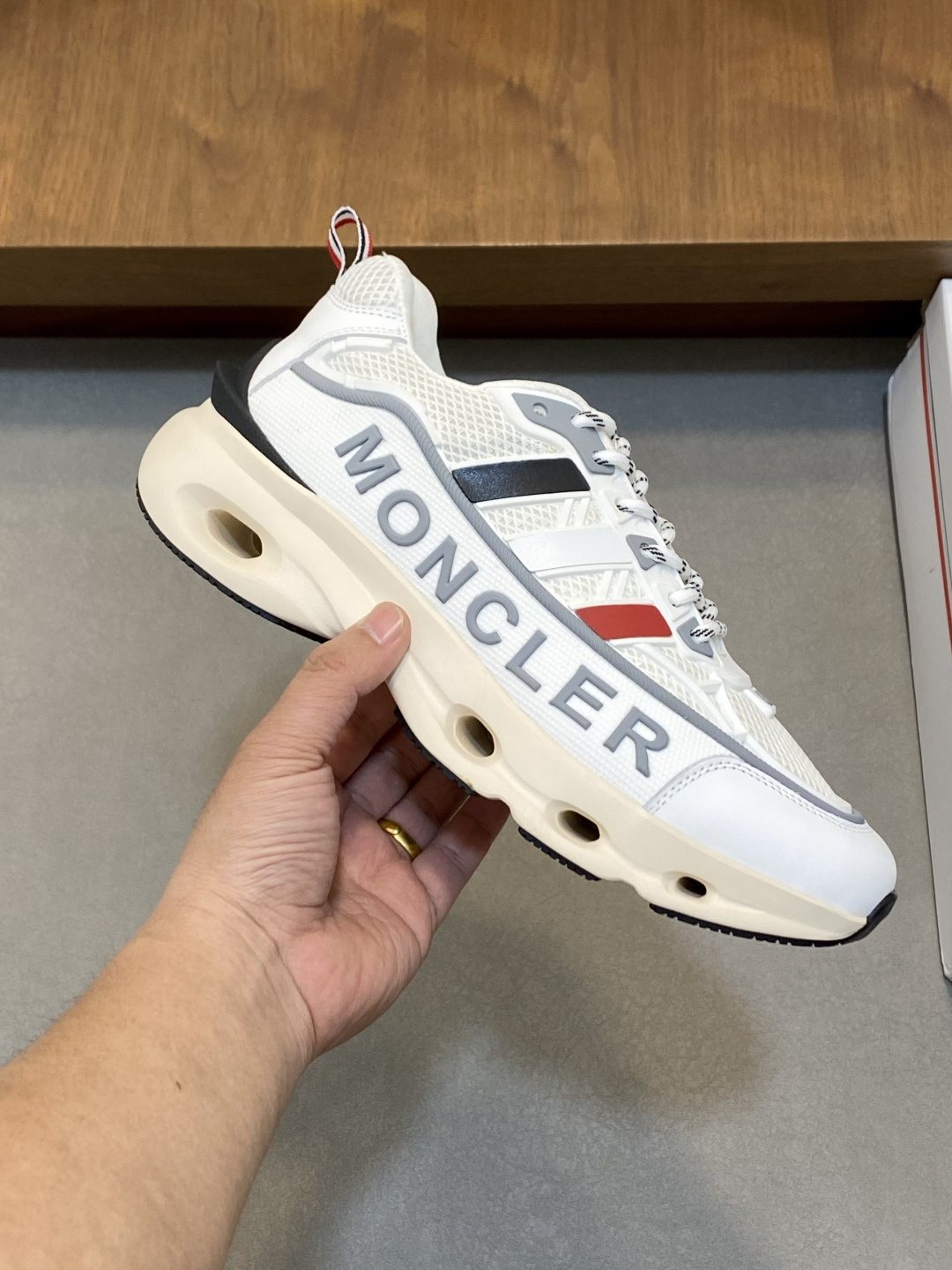 Moncler Men's Mesh Panel Sneakers - Rubber Side Inserts