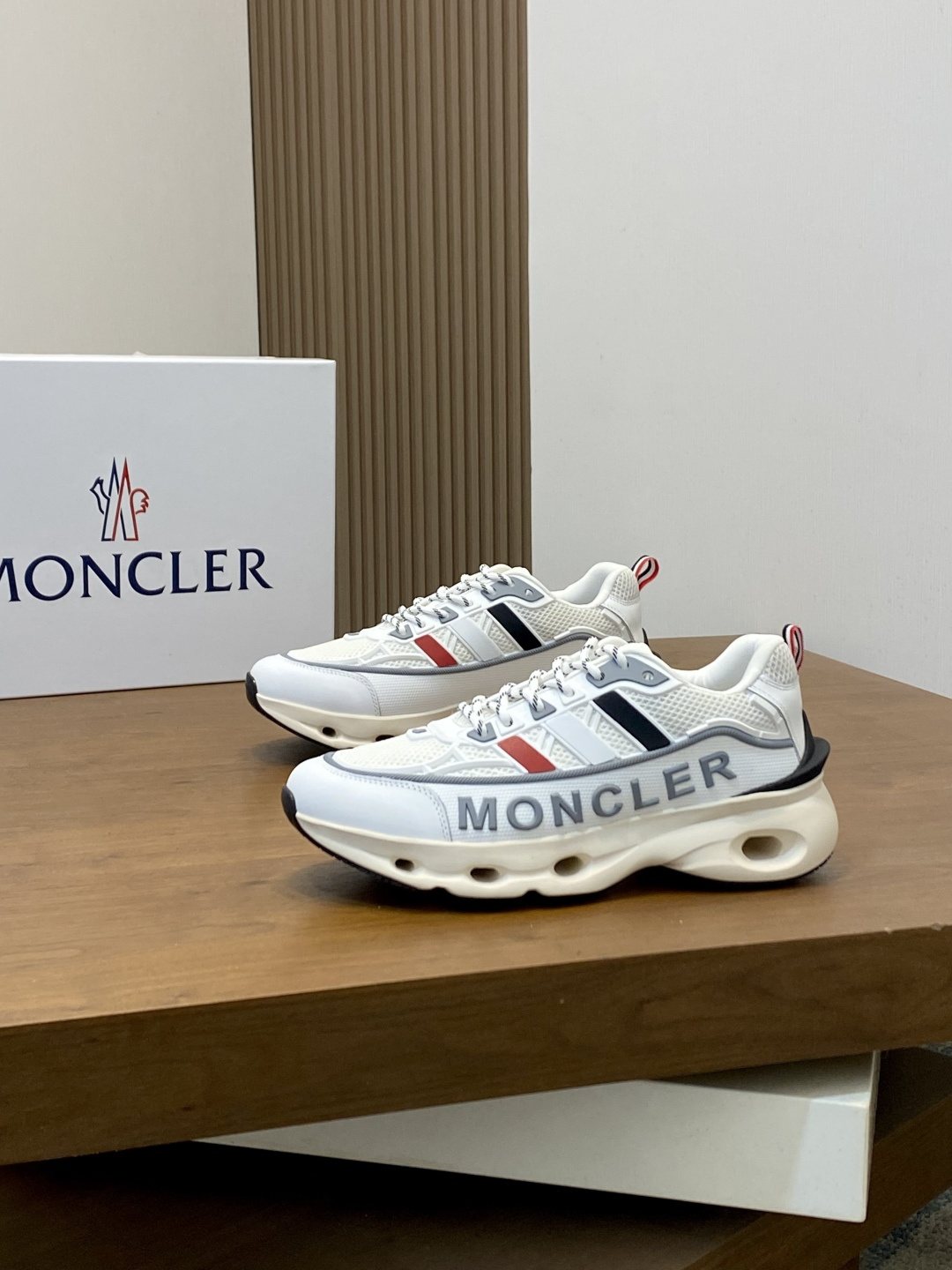 Moncler Men's Mesh Panel Sneakers - Rubber Side Inserts