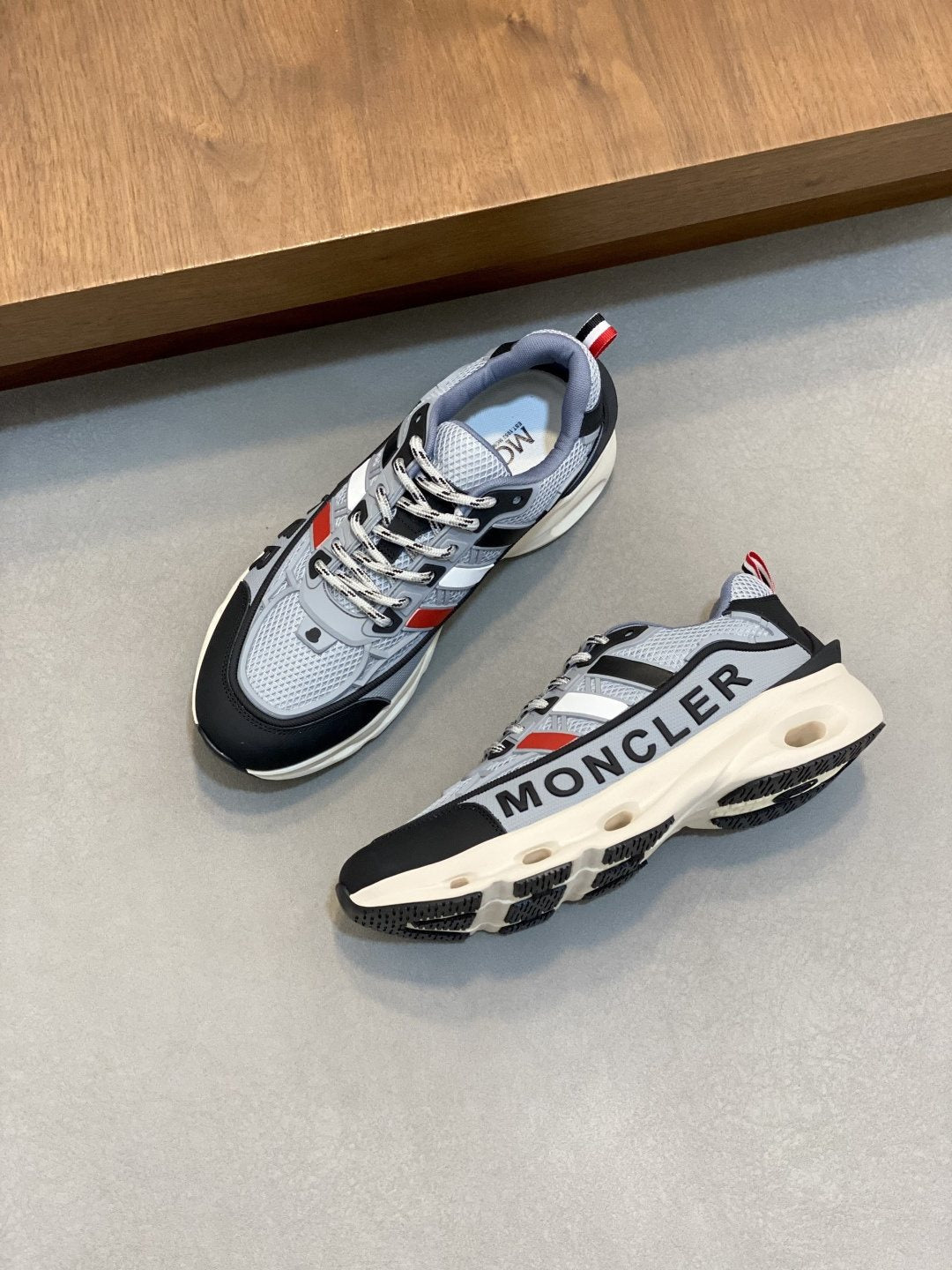 Moncler Men's Mesh Panel Sneakers - Rubber Side Inserts