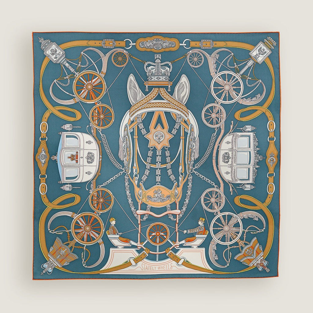 Hermès Carriage and Wheel Silk Scarf