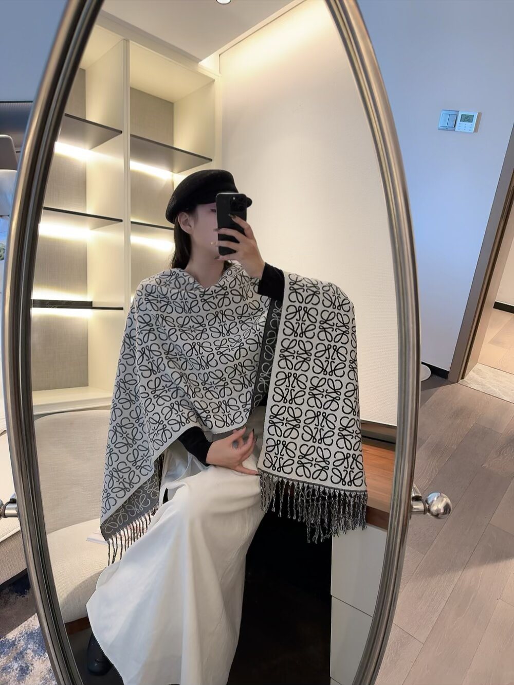 Loewe Loop Motif Fringe Scarf