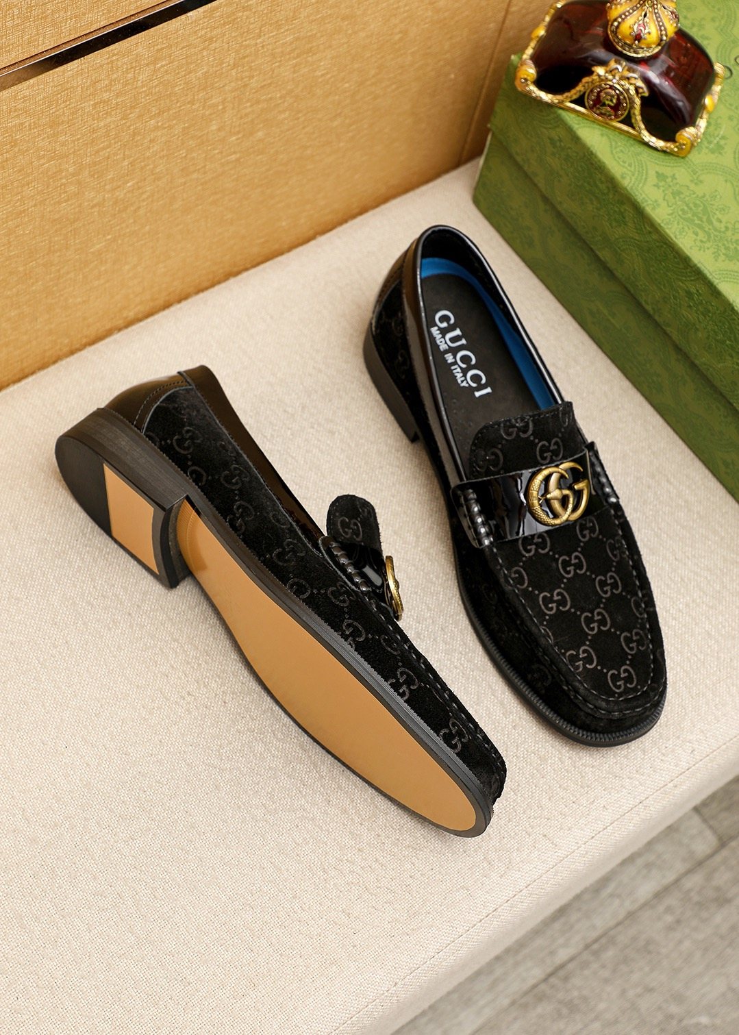 Gucci Patterned Hardware Loafers