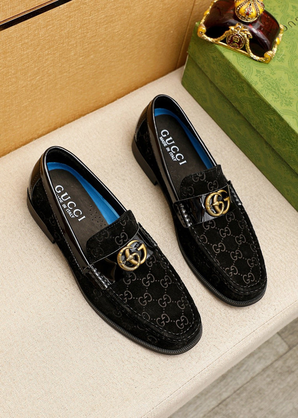 Gucci Patterned Hardware Loafers