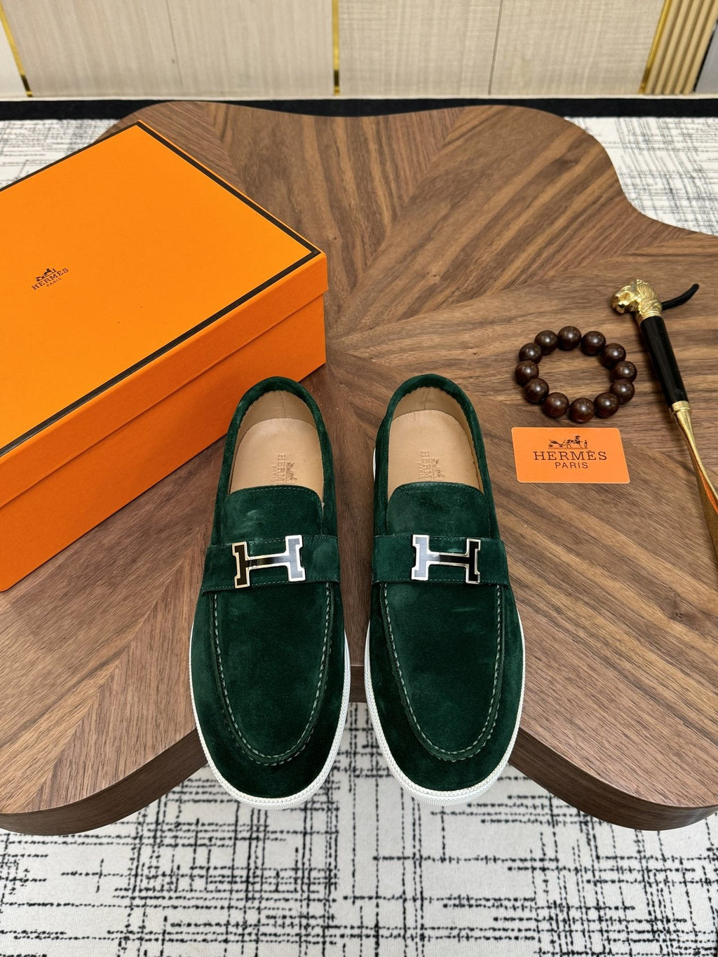 Hermès Hardware-Detail Slip-On Shoes