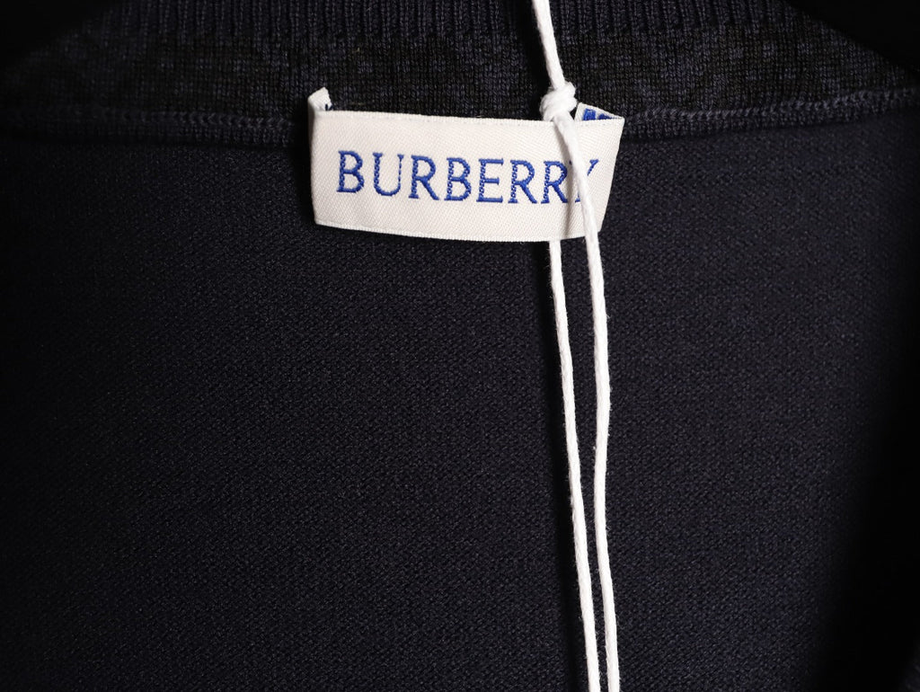 Burberry Equestrian Knight Short-Sleeve Knit Top - Black