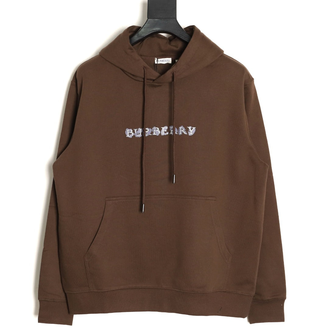 Burberry 25FW Logo-Print Pullover Hoodie - Dark Brown