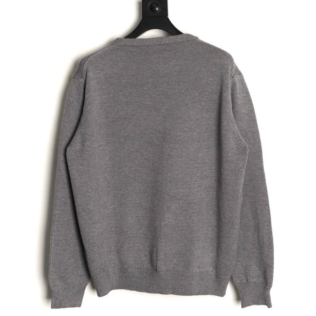 Gucci Signature-Logo Crewneck Sweater - Grey