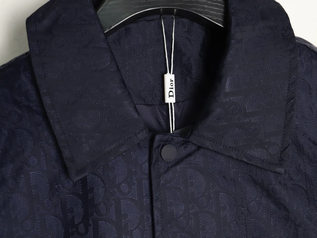 Dior 25SS Navy Allover Jacquard Collared Jacket