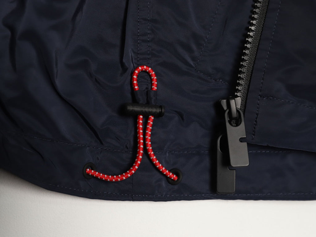 Burberry Flocked Equestrian Knight Embroidered Hooded Jacket - Dark Navy